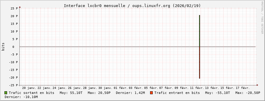 Stats réseau lxcbr0 mensuelle