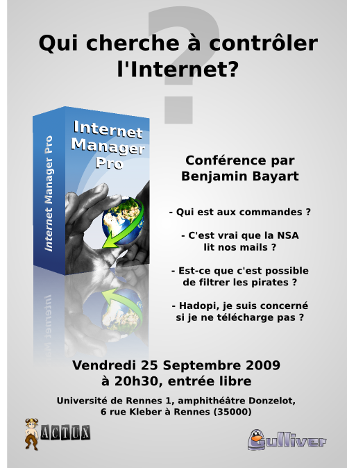 Conférence : Qui cherche à contrôler l'Internet ? (cliquer pour agrandir)