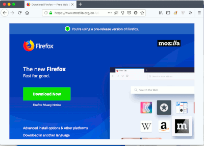 Capture d’écran du nouveau mode letterboxing de Firefox
