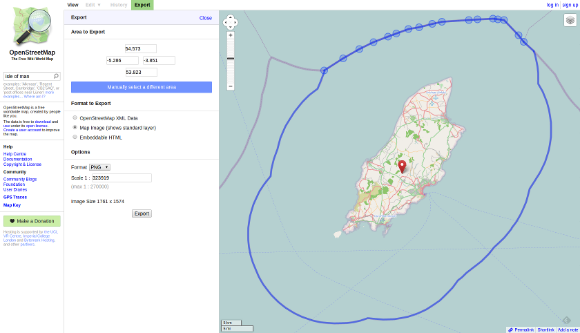 OpenStreetMap, l'Île de Mann