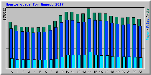 Hourly usage for August 2017