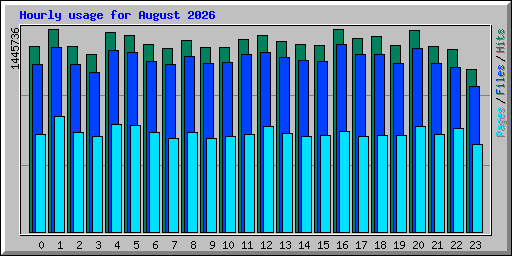Hourly usage for August 2026